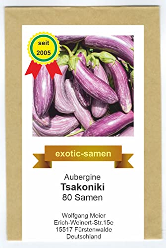 Aubergine - Tsakoniki - mittelspät - aus Griechenland - samenfeste Sorte - 80 Samen von exotic-samen