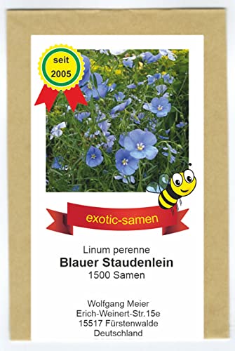 Blauer Staudenlein - Linum perenne - ausdauernd - Wildblume - Bienenweide - 1500 Samen von exotic-samen