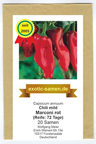 Eine alte, samenfeste, süße Sorte aus Italien - Marconi rot - 20 Samen von exotic-samen