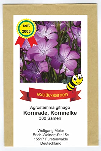 Kornrade - Kornnelke - Bienenweide - bedrohte Art - Blume des Jahres 2003 - Kaltkeimer - 300 Samen von exotic-samen