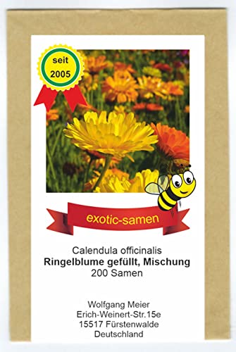 Pacific Beauty Mix – Echte Ringelblume gefüllt - Calendula officinalis – Zier/Arzneipflanze - 200 Samen von exotic-samen