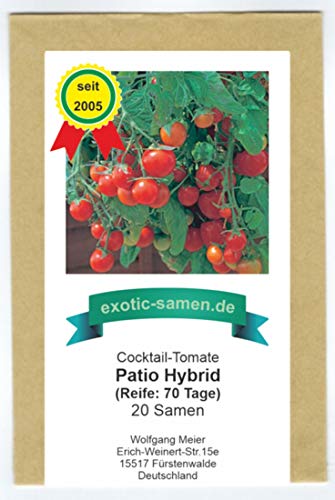 Rote Tomate - hervorragend für Topf und Kübel - Patio F Hybrid - 20 Samen von exotic-samen