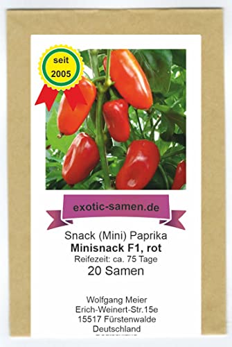 Snack Paprika - Mini-Paprika Minisnack F1 Hybrid rot - 20 Samen von exotic-samen