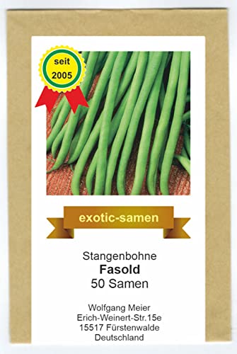 Stangenbohne - Fasold - ertragreich - grüne Schoten, schwarze Bohnen - samenfeste Sorte - 50 Samen von exotic-samen