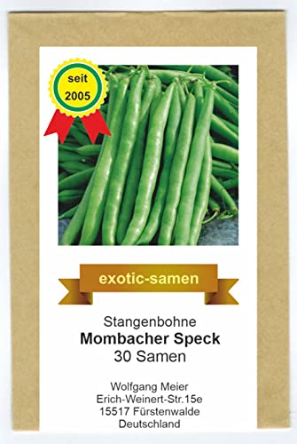 Stangenbohne - frühe, ertragreiche Sorte - Mombacher Speck - 30 Samen von exotic-samen