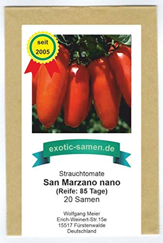 Strauchtomate - San Marzano nano - kompakt - auch Kübel - samenfeste Sorte - 20 Samen von exotic-samen