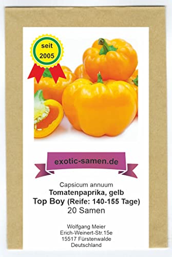 Tomatenpaprika – gelb – Top Boy – frisch, zum Einlegen und Kochen – 20 Samen von exotic-samen