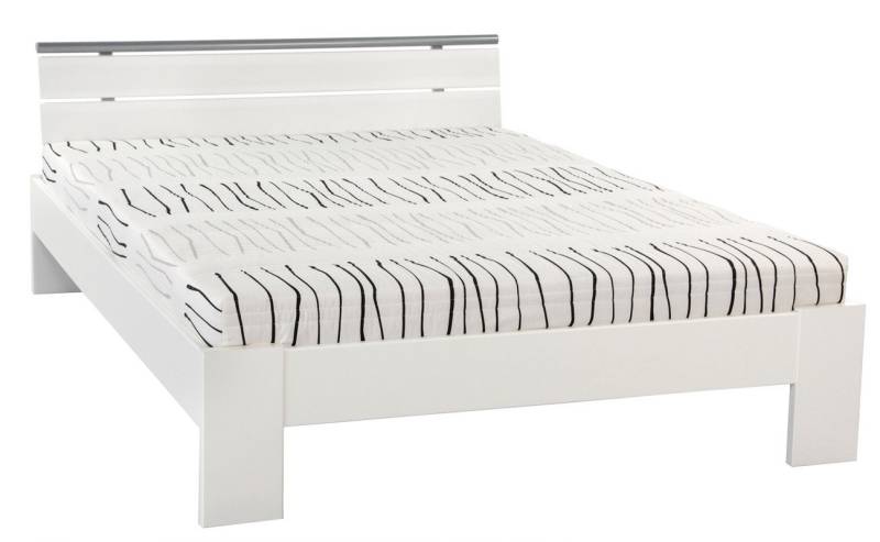 expendio Bett Cortina, Jugendbett 140x200 cm weiß mit Lattenrost und Matratze von expendio