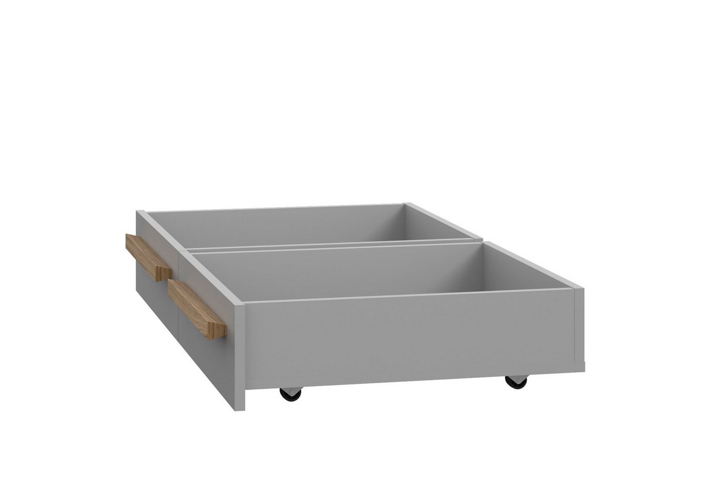 expendio Bettgestell Selim 2 (Spar-Set, 2-tlg), grau / Catania Oak Nb. 51x16x53 cm von expendio