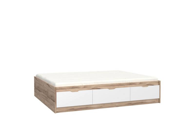 expendio Bettgestell Vanadis 9, Mauvella Oak Nb. / weiß 191x43x205 cm von expendio