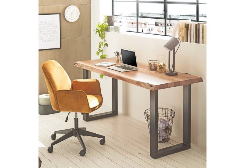 expendio Büromöbel-Set Cadan 5, (Spar-Set, 2-tlg), Akazie massiv, lackiert, 140x75x65 cm von expendio