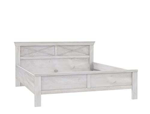 expendio Doppelbett Kasimir 70 Pinie weiß 180x200 Ehebett Bettgestell Bett Schlafzimmer Landhausmöbel Landhausstil von expendio
