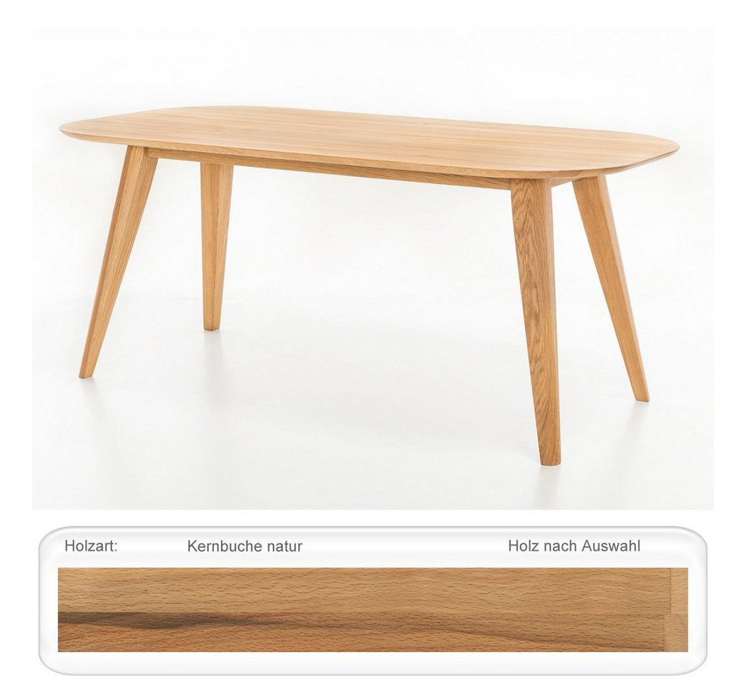 expendio Esstisch Olavi 21, Kernbuche geölt 160x90 cm oval aus Massivholz von expendio