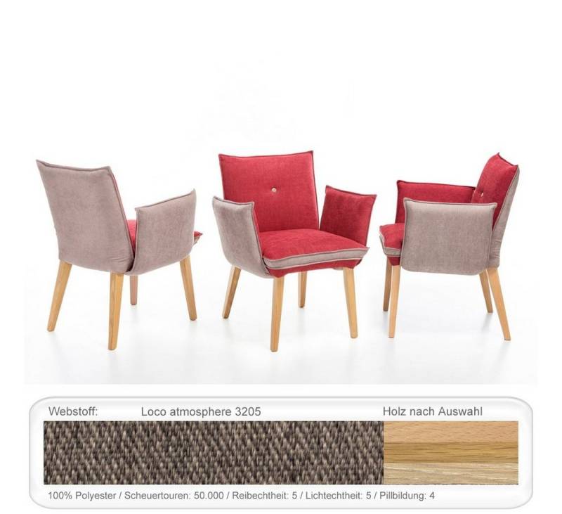 expendio Esszimmersessel Gerit 1 (Spar-Set, 4-St), Eiche bianco lackiert, Loco atmosphere 3205 aus Massivholz von expendio