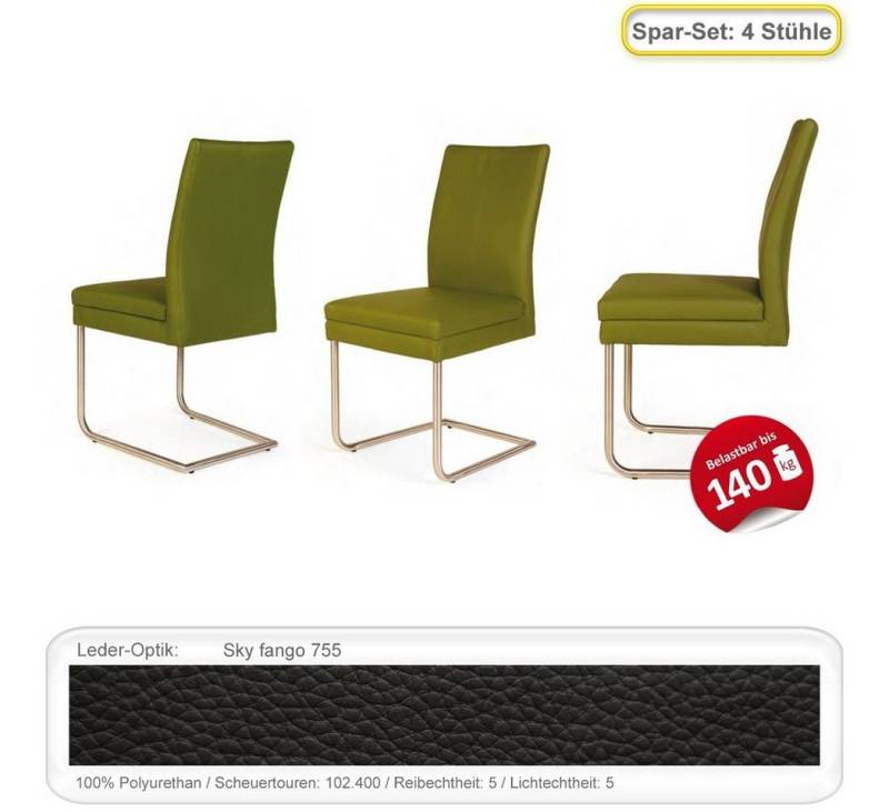 expendio Freischwinger Gonda (Spar-Set, 4 St), Schwingstuhl Sky fango 755 von expendio