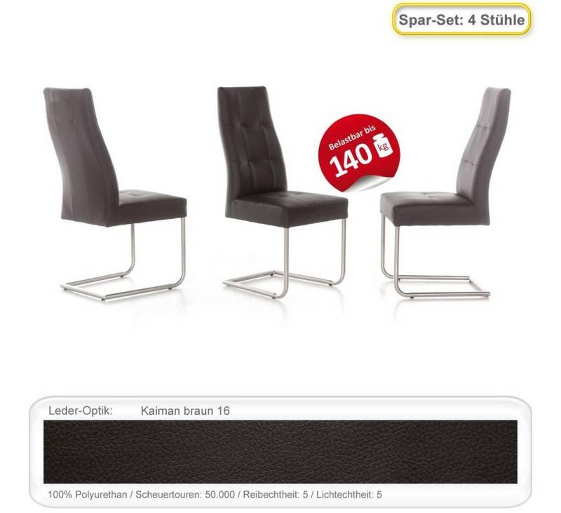 expendio Freischwinger Harry (Spar-Set, 4 St), Schwingstuhl Kaiman braun von expendio