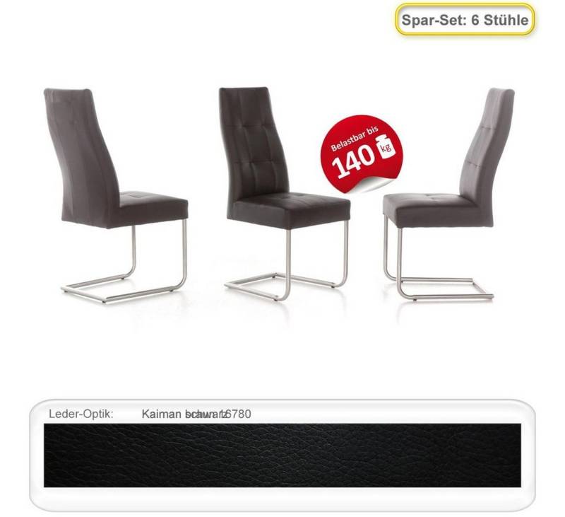 expendio Freischwinger Harry (Spar-Set, 6 St), Schwingstuhl Kaiman schwarz von expendio