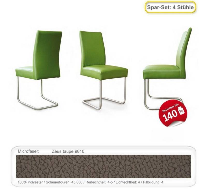 expendio Freischwinger Kaja (Spar-Set, 4 St), Schwingstuhl Zeus taupe (9810) von expendio