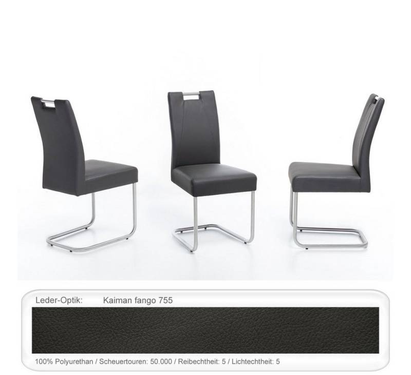 expendio Freischwinger Kato (Spar-Set, 4 St), Kaiman fango 755 mit belastbarem Edelstahlgestell von expendio