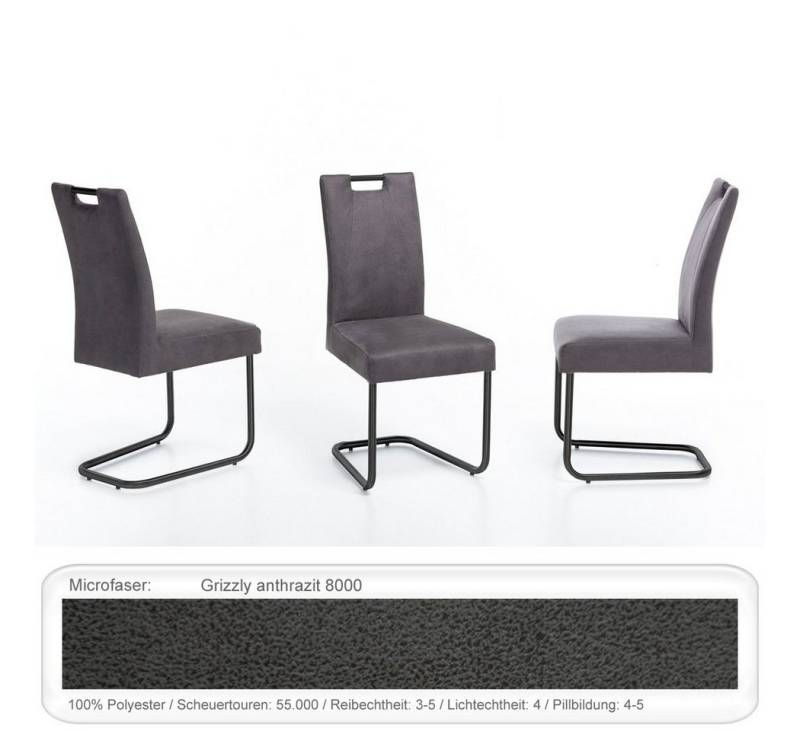 expendio Freischwinger Kato (Spar-Set, 6 St), Grizzly anthrazit 8000 mit belastbarem Metallgestell von expendio