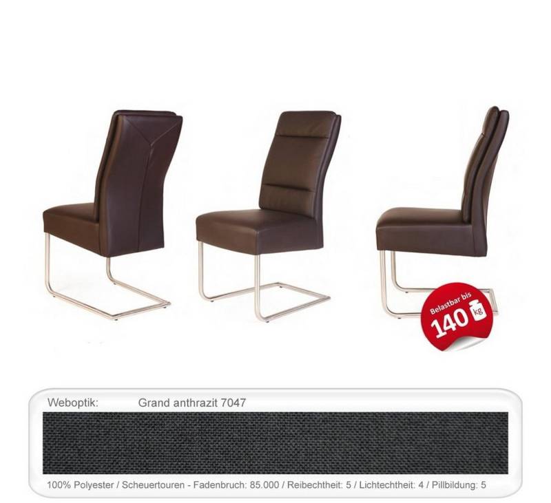 expendio Freischwinger Nubia, Schwingstuhl Grand anthrazit (7047) von expendio