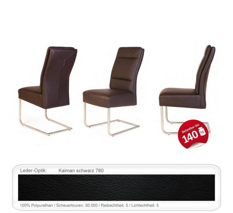 expendio Freischwinger Nubia, Schwingstuhl Kaiman schwarz von expendio