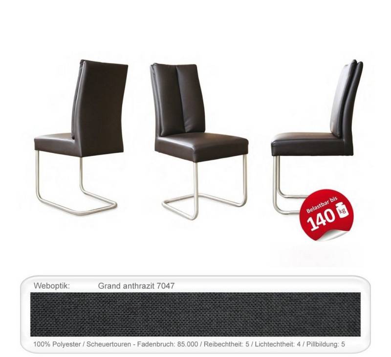 expendio Freischwinger Tina 2, Schwingstuhl Grand anthrazit (7047) von expendio