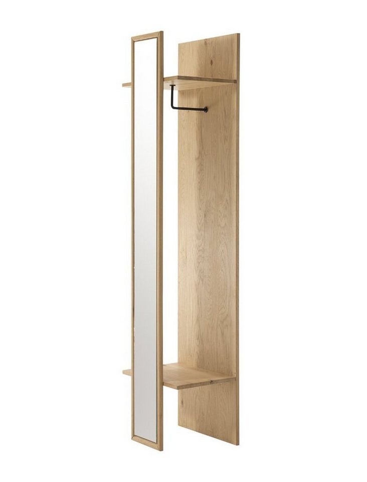 expendio Garderobe Porto 54, Eiche bianco 50x198x38 cm aus Massivholz mit Spiegel von expendio