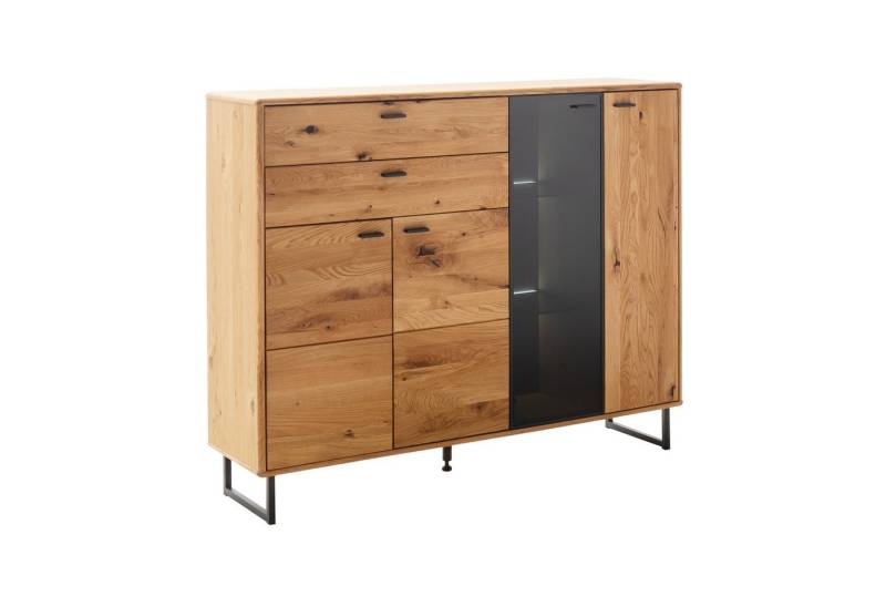 expendio Highboard Arian 2, Ast/Balkeneiche massiv 149x119x37 cm von expendio