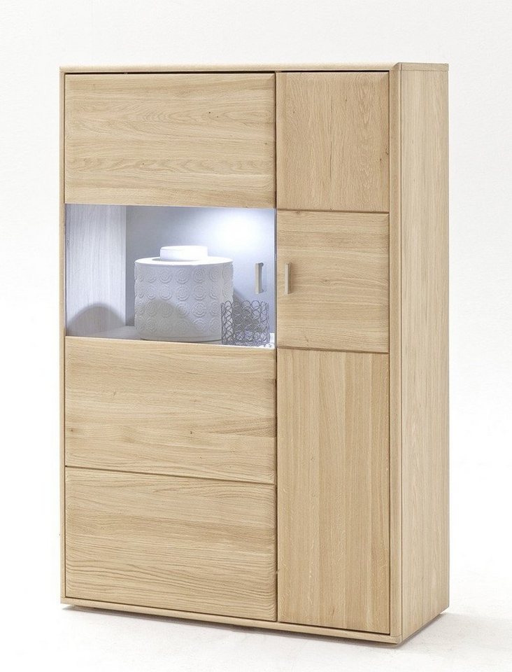 expendio Highboard Torrent 11, Eiche bianco 94x140x39 cm vormontiert aus Massivholz von expendio