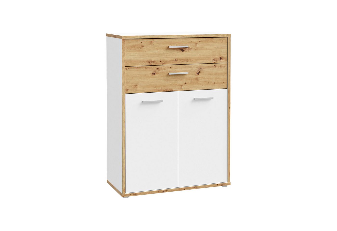 expendio Hochschrank Keilo 11 Weiß / Artisan Oak Nb., 45x227x42 cm von expendio