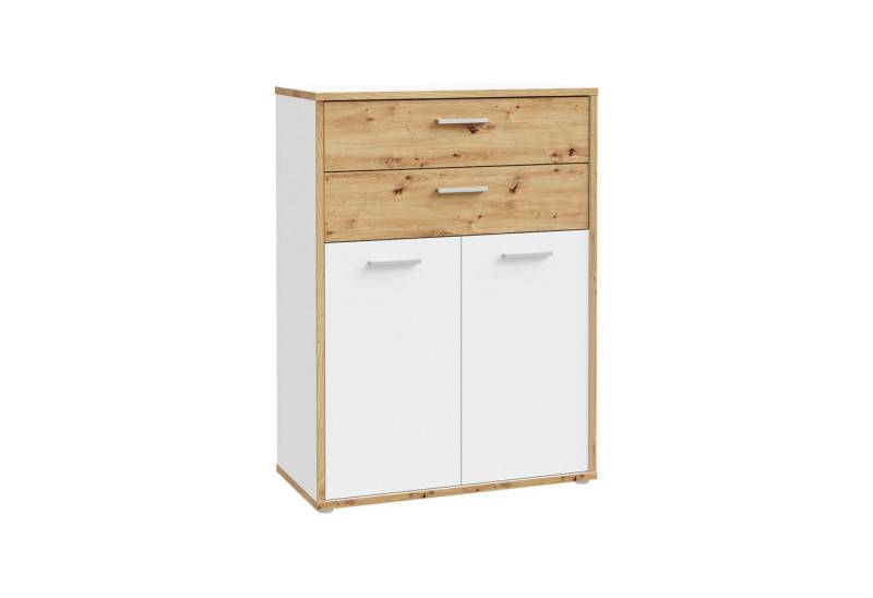 expendio Hochschrank Keilo 11 Weiß / Artisan Oak Nb., 45x227x42 cm von expendio
