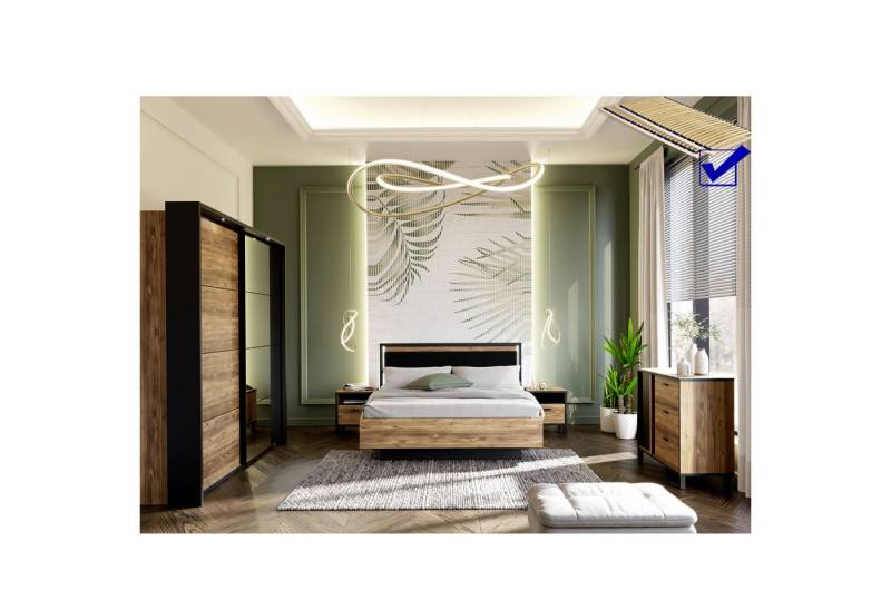 expendio Jugendzimmer-Set Hailey 25, (Spar-Set, 5-tlg), Alpine Picea Nb. / schwarz von expendio