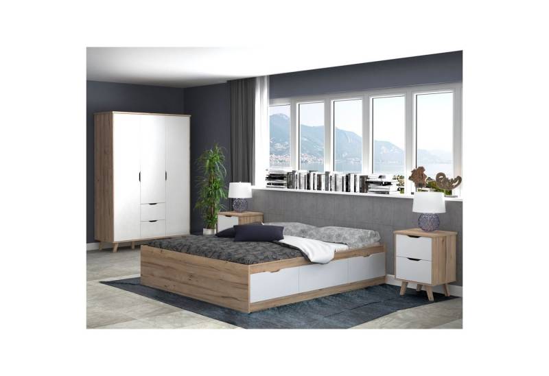 expendio Jugendzimmer-Set Vanadis 21, (Spar-Set, 4-tlg), Mauvella Oak Nb. / weiß von expendio