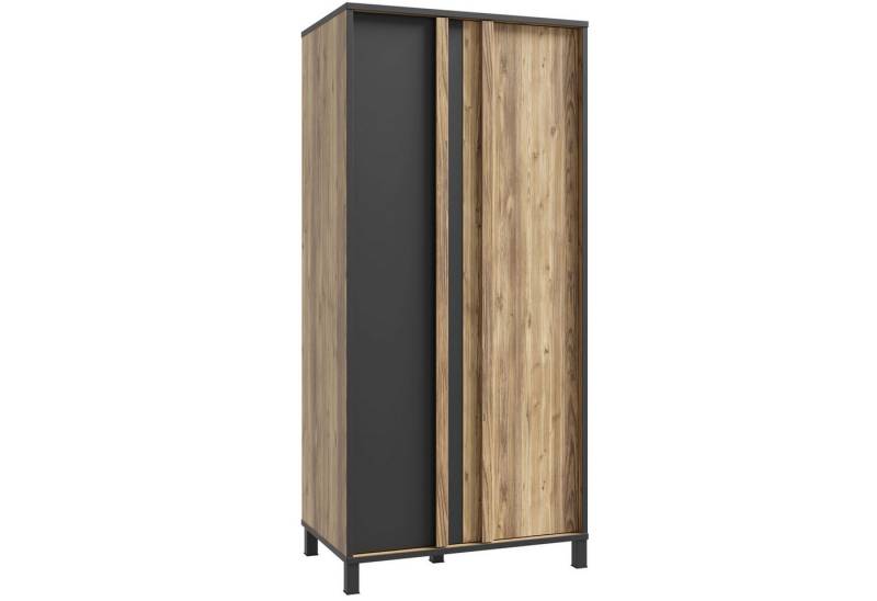 expendio Kleiderschrank Hailey 5 Alpine Picea Nb. / schwarz 90x194x58 cm von expendio