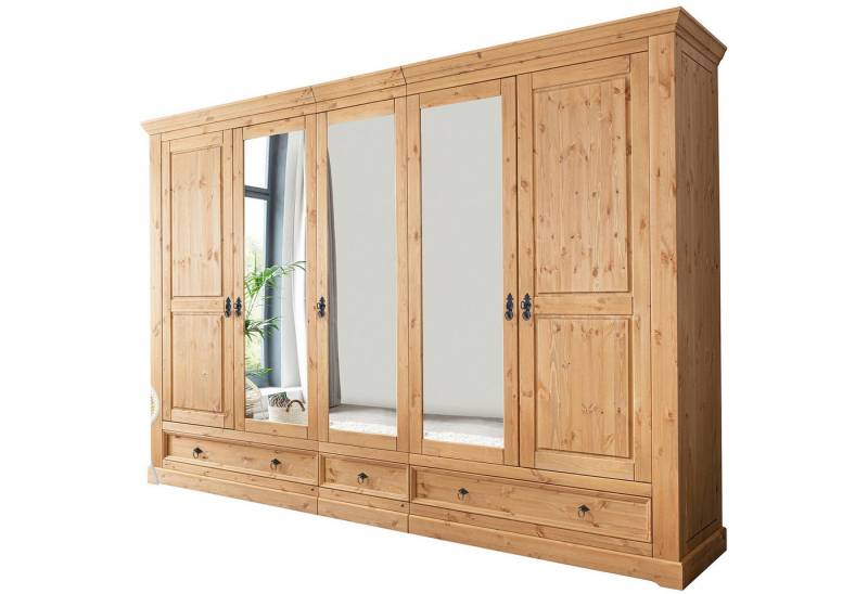 expendio Kleiderschrank Kimberly 2 Kiefer / Eiche gebeizt geölt, 310x215x62 cm von expendio