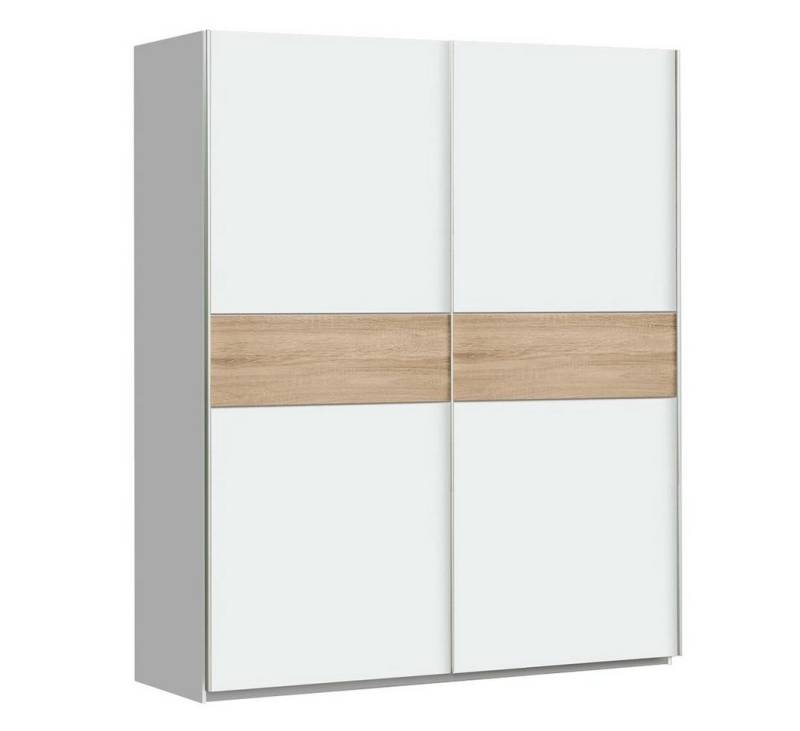 expendio Kleiderschrank Wibold 7 Schwebetürenschrank 150x191x61 cm weiß Sonoma Eiche von expendio