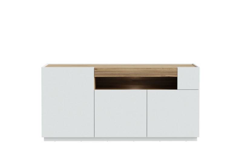 expendio Kommode Levin 3, Secret Grey / Valencia Oak Nb. mit Beleuchtung von expendio