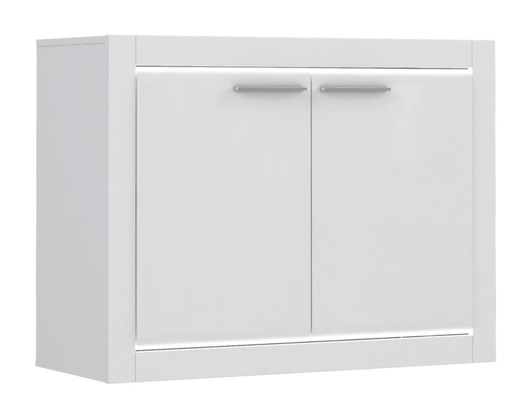 expendio Kommode Livorno 5, Sideboard weiß Hochglanz 103x79x42 cm mit LED-Lichtleisten von expendio