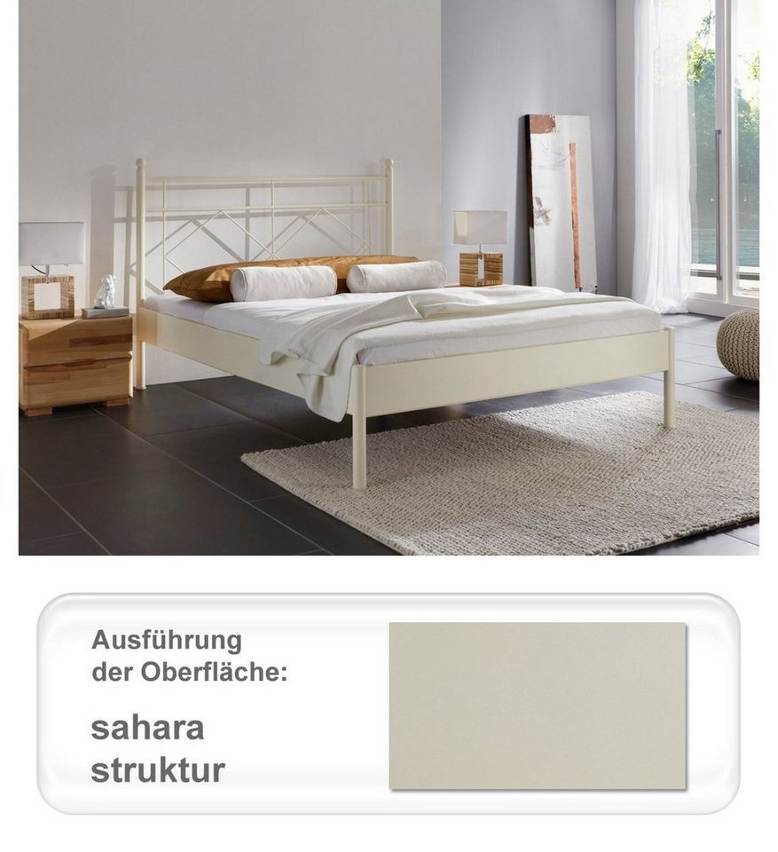 expendio Metallbett Pinar, Einzelbett mit einer Liegefläche von 90x200 cm, sahara struktur von expendio