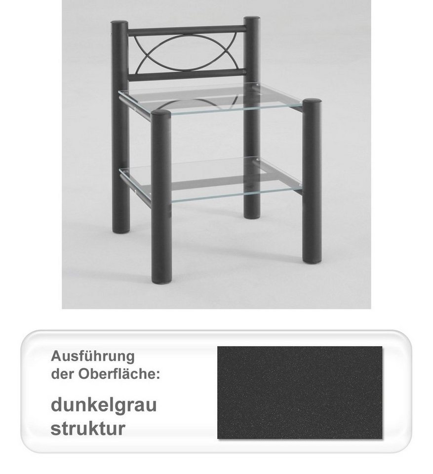 expendio Nachtkommode Jan, Nachttisch dunkelgrau struktur 45x61x45 cm von expendio