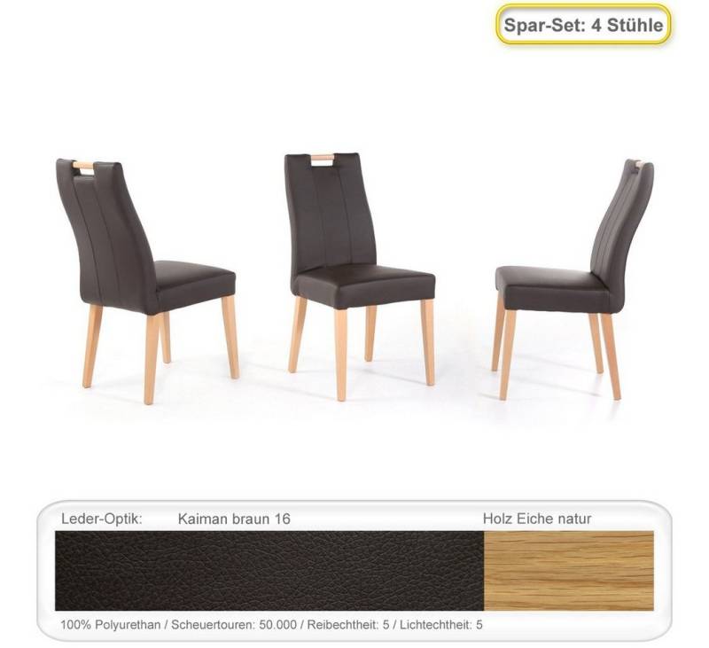 expendio Polsterstuhl Joana (Spar-Set, 4 St), Polsterstuhl Eiche natur Kaiman braun von expendio