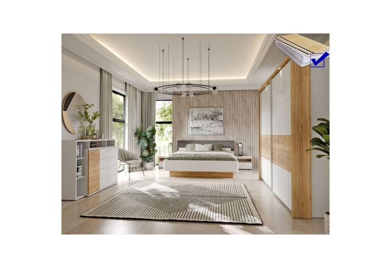 expendio Schlafzimmer-Set Melia 10, (Spar-Set, 10-St), Mauvella Oak / Weiß von expendio