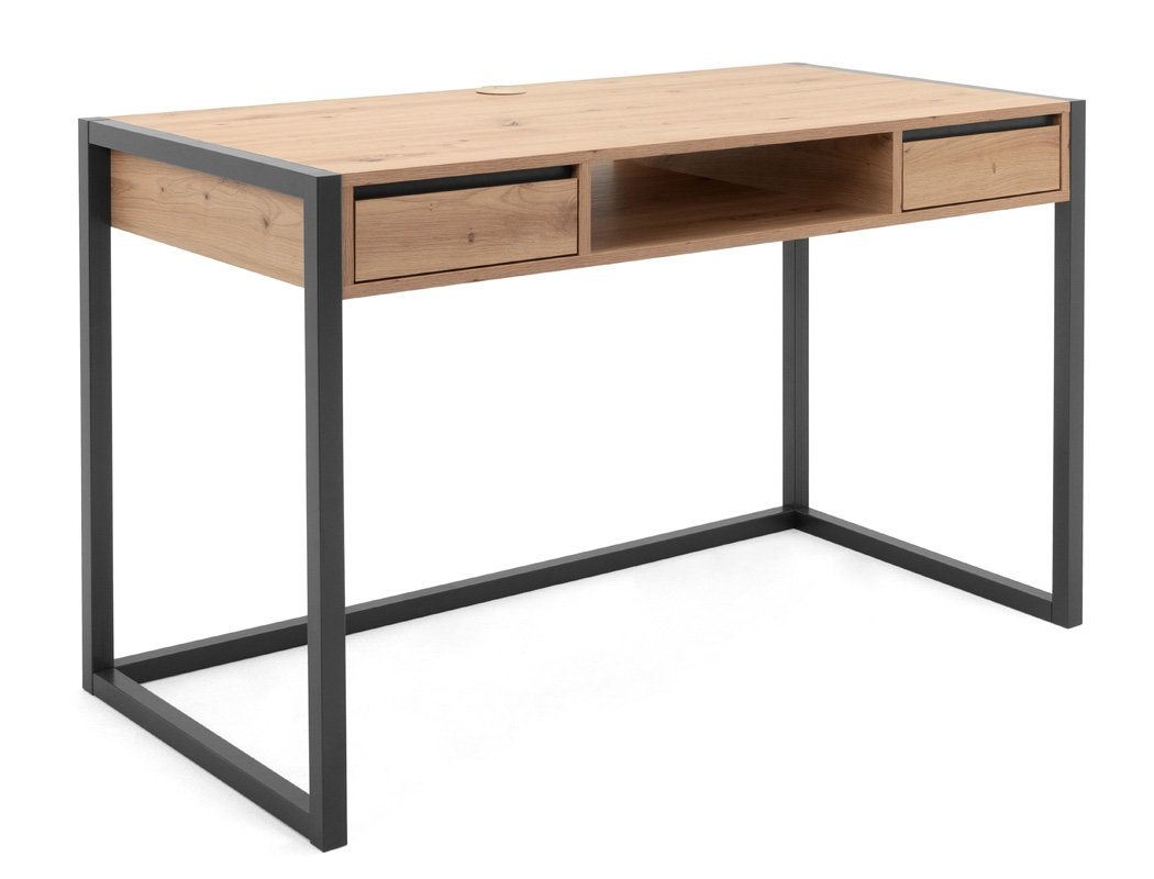 expendio Schreibtisch Devin 30, Artisan Eiche 120x75x60 cm mit MDF-Rahmen und integrierten Schubladen von expendio