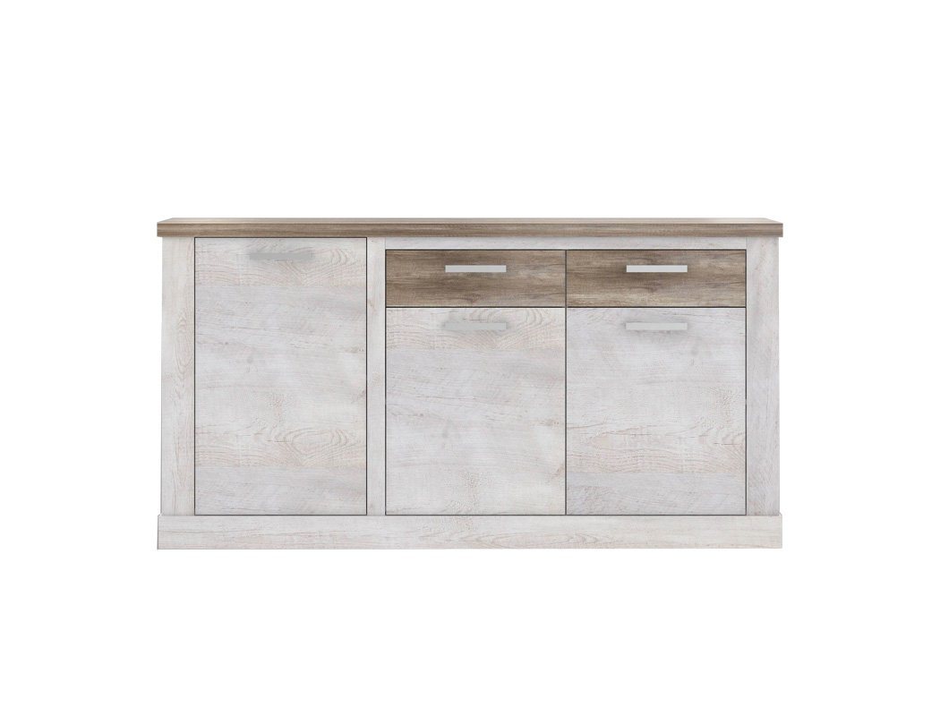 expendio Sideboard Durio 1, Pinie weiss 174x90x41 cm mit Metallgriffen von expendio