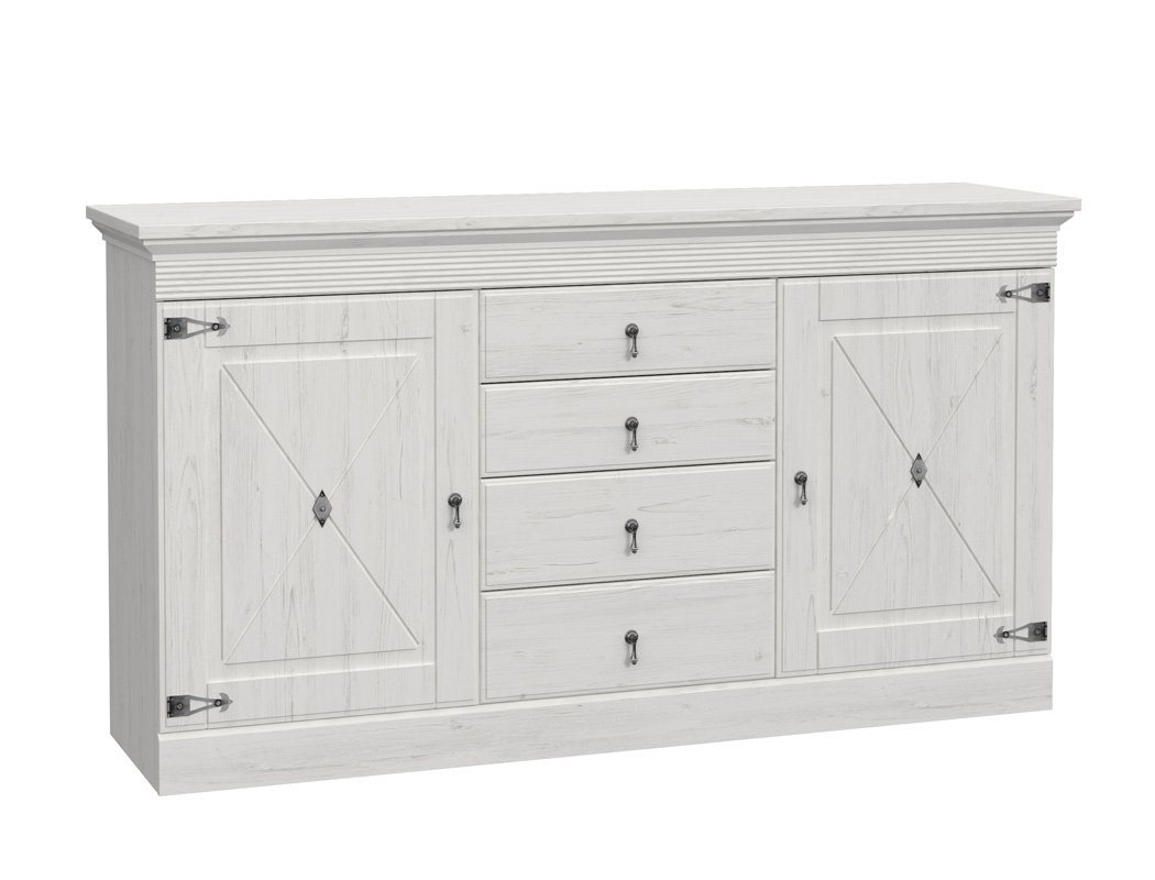 expendio Sideboard Enzo 1, Pinie weiß Nb. 172x94x45 cm Landhausstil mit Softclose von expendio