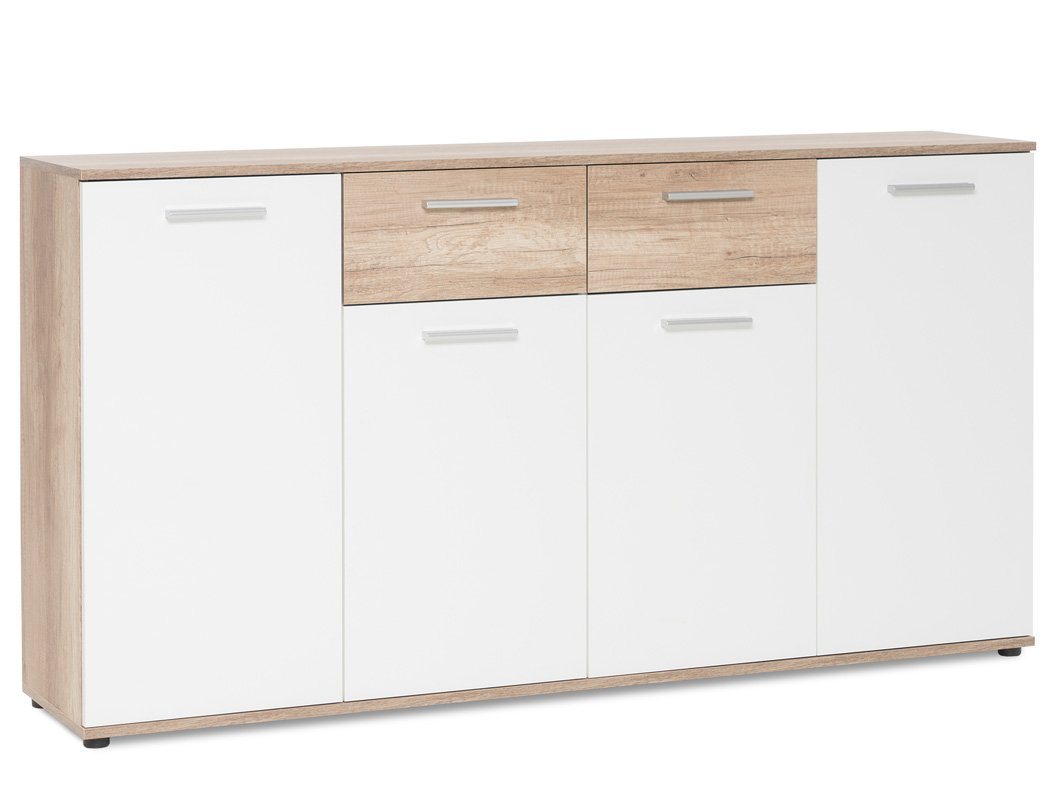 expendio Sideboard Jule 3, wildeiche weiss 160x85x35 cm mit viel Stauraum von expendio