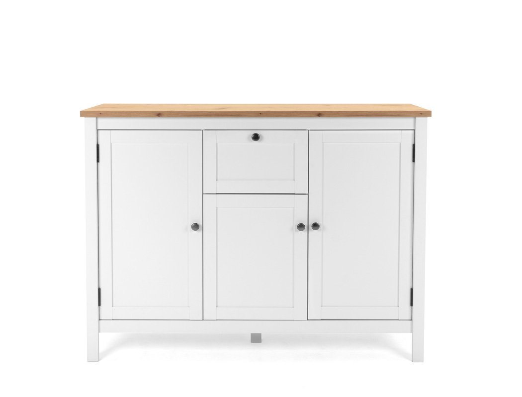 expendio Sideboard Oslo 57, weiß/ Artisan Eiche Nb. 120x90x40 cm von expendio