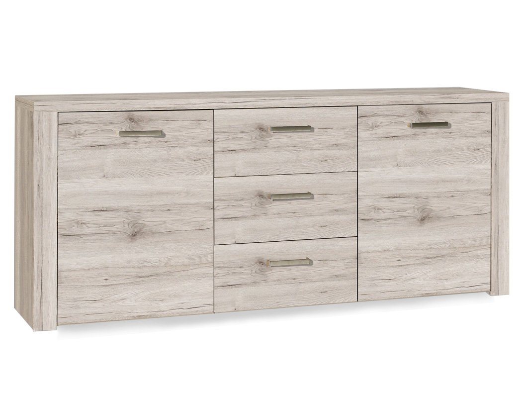 expendio Sideboard Phil 1, sandeiche 197x83x41 cm mit Metallgriffen von expendio