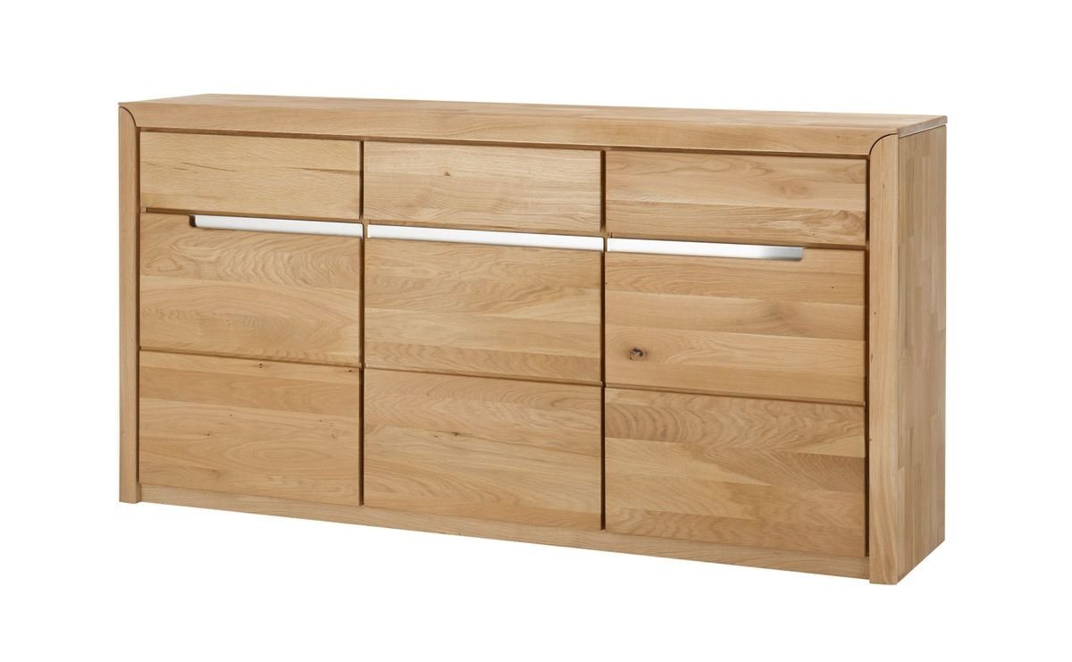 expendio Sideboard Pisa 13, Eiche bianco massiv 180x90x41 cm montiert mit Softclose-Funktion von expendio